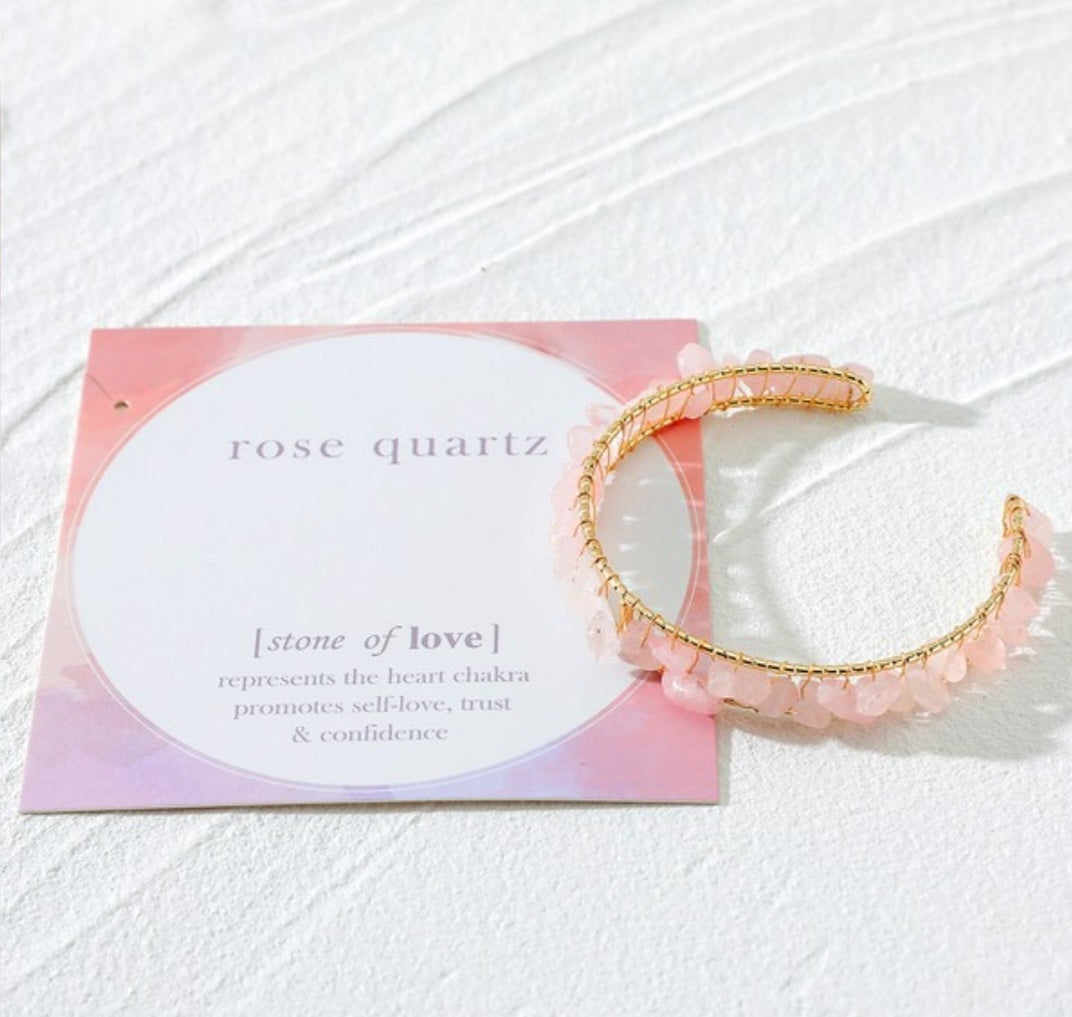 Rose Quartz Cuff Bracelet