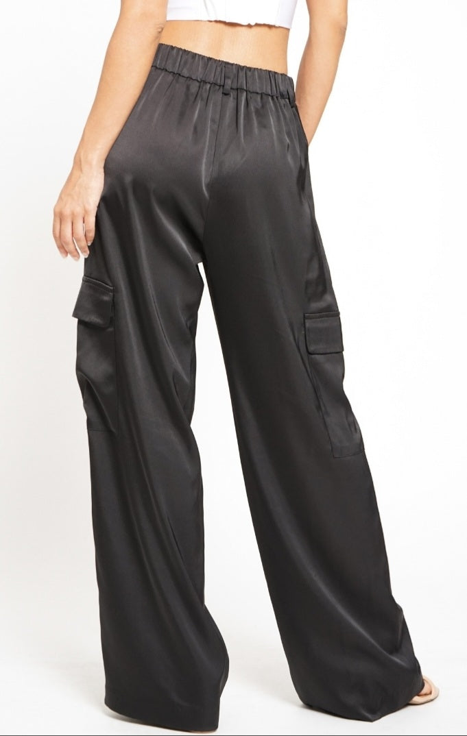 Too Chic to Care Satin Wide Leg Trousers